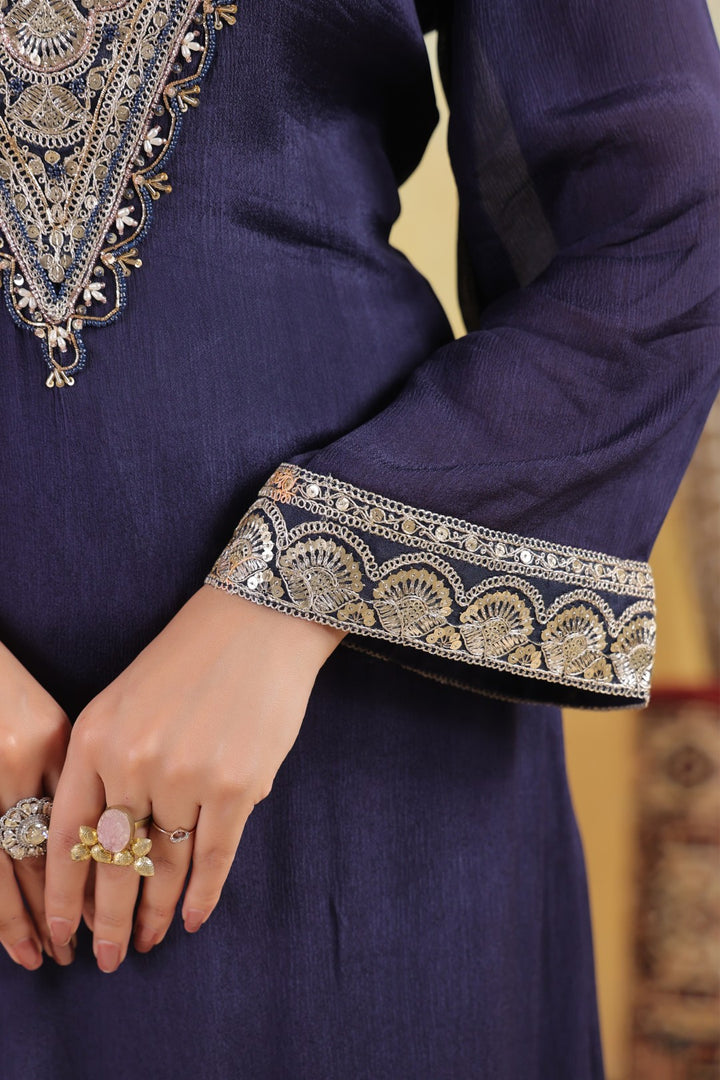 Sera Azure premium embroidery kurta pant set