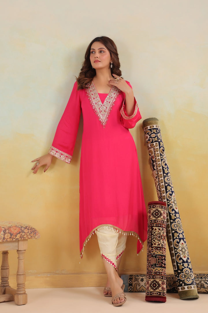 Sera rosy premium embroidery kurta pant set