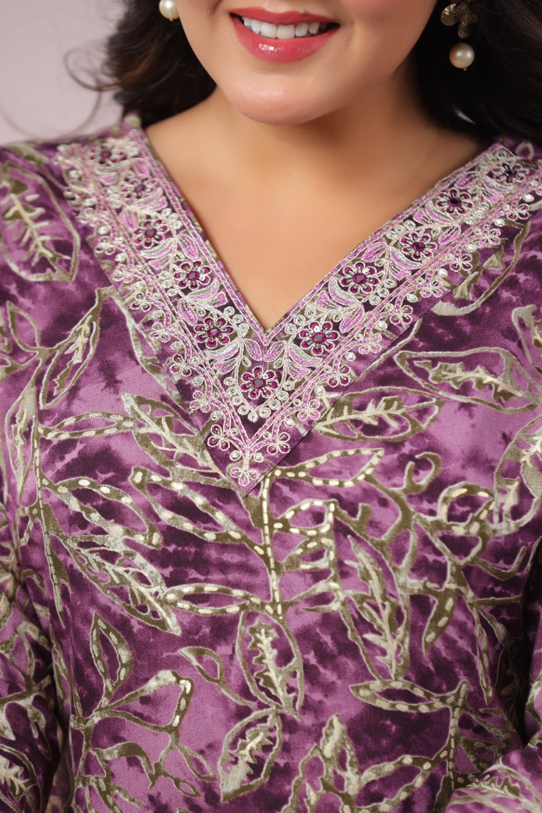 Varisha Mauve Printed Kurti