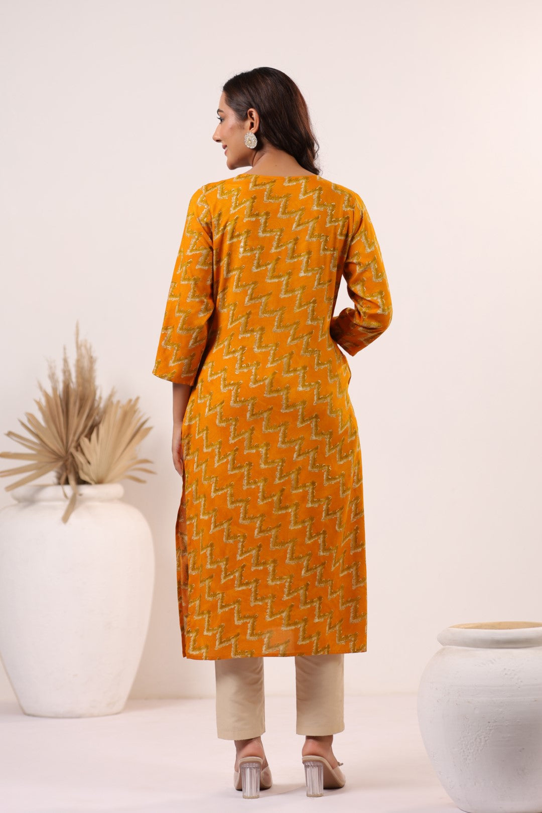 Varisha Canary Printed Work Kurti