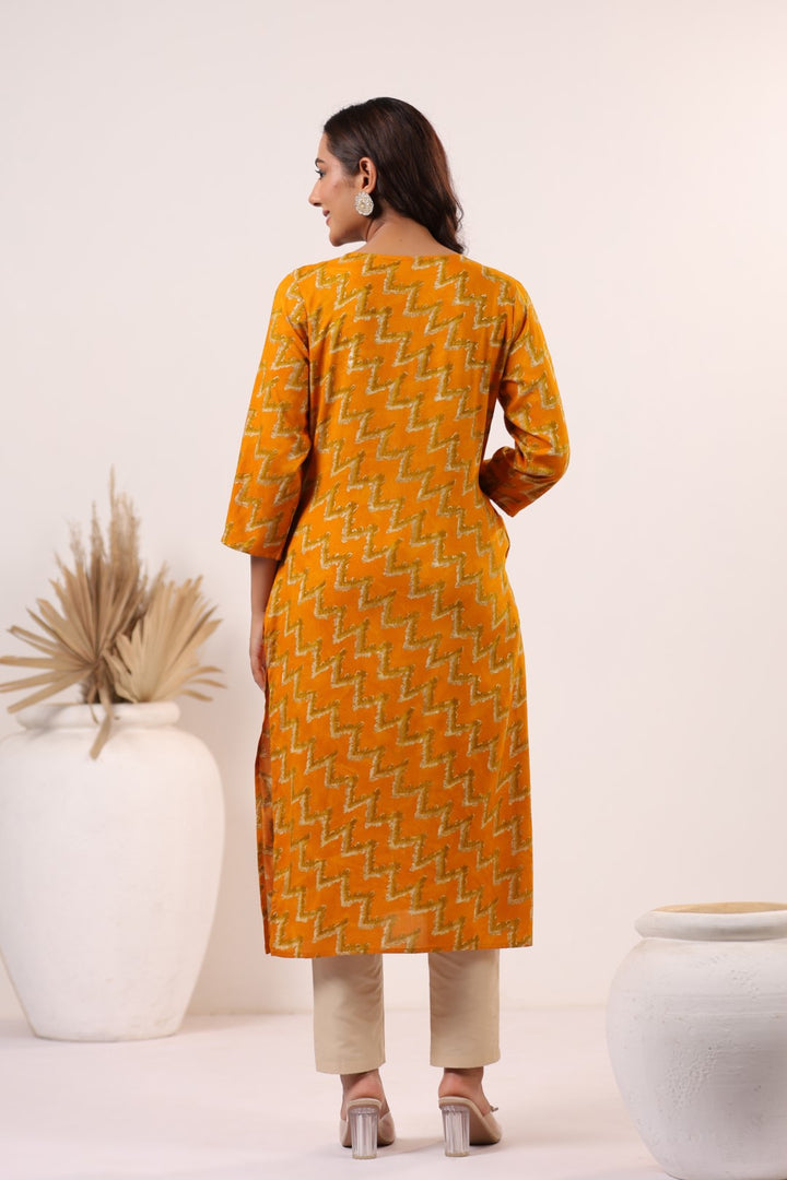Varisha Canary Printed Work Kurti