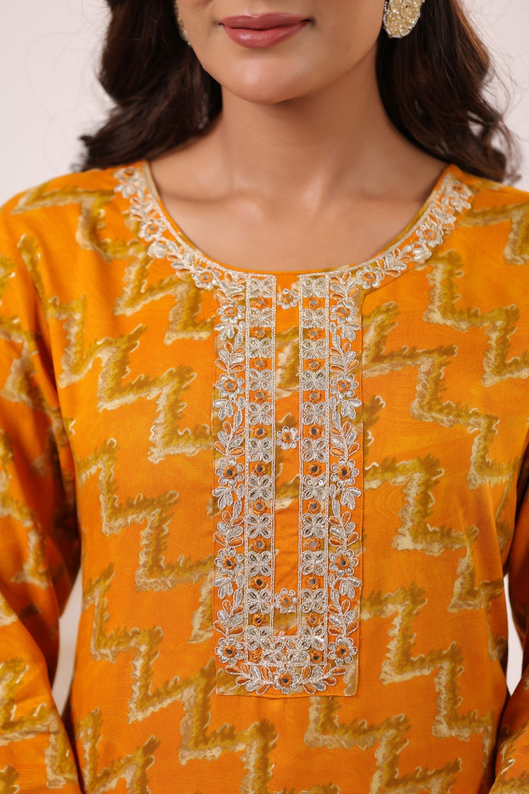 Varisha Canary Printed Work Kurti