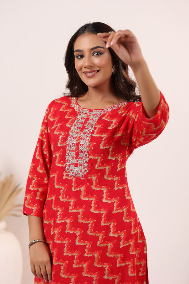 Varisha Ruby Printed Work Kurti