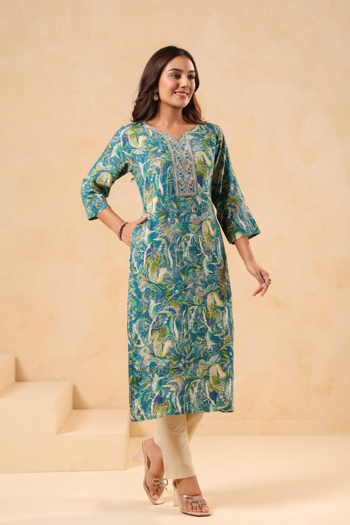 Varisha Sea Printed Work Kurti