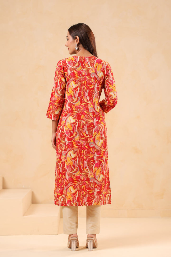 Varisha Coral Printed Work Kurti