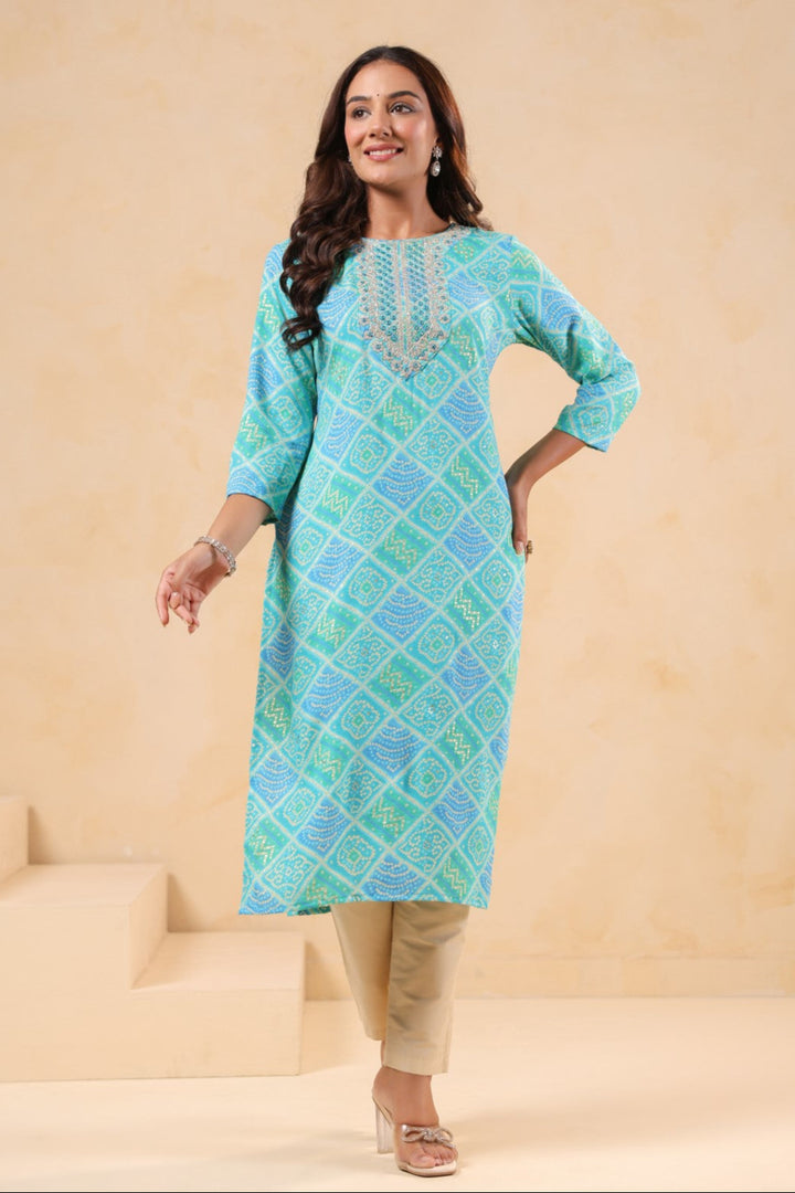 Varisha Sky Printed Work Kurti
