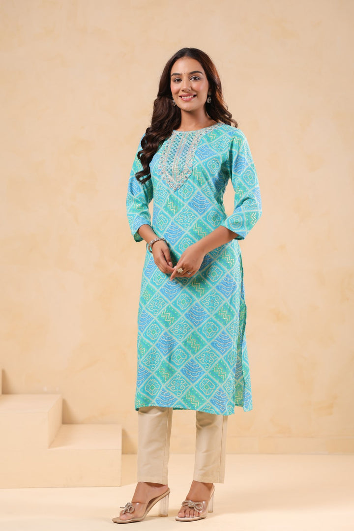 Varisha Sky Printed Work Kurti