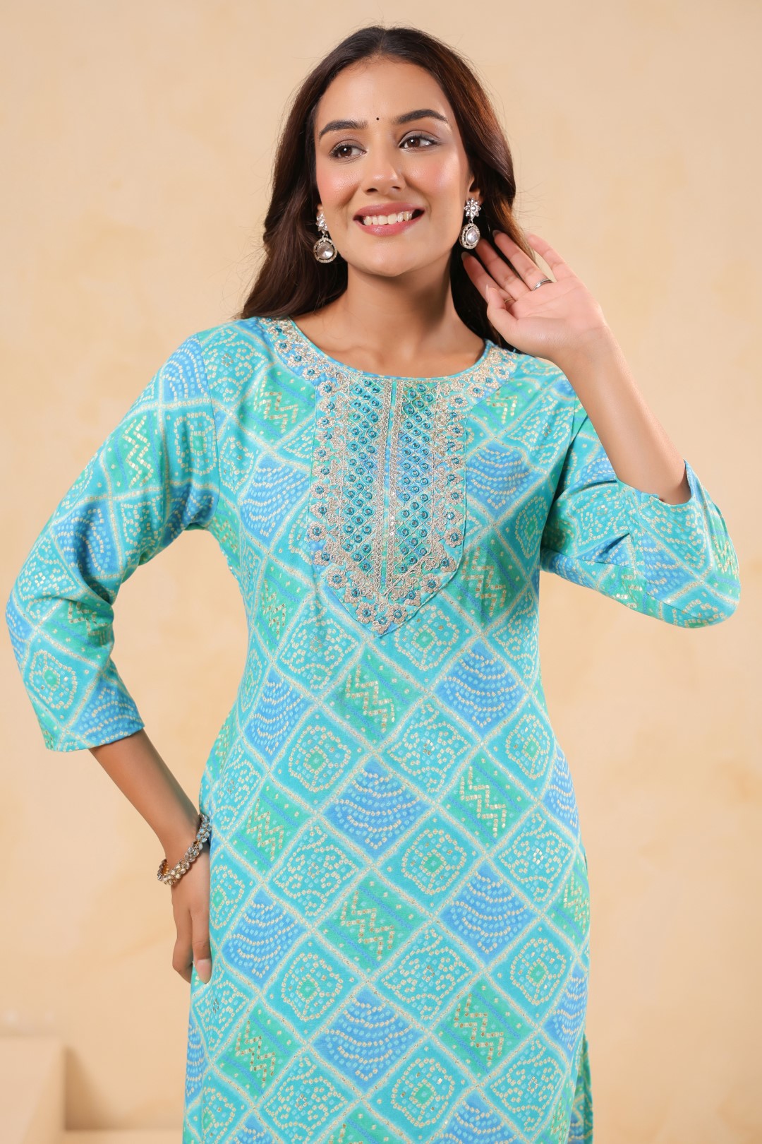 Varisha Sky Printed Work Kurti