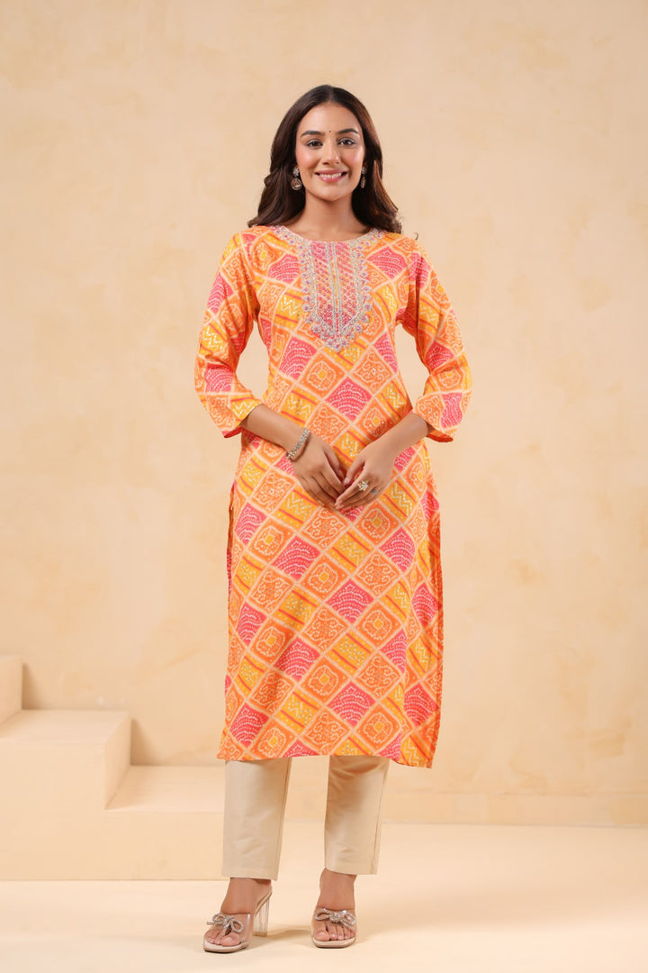 Varisha Mango Printed Work Kurti