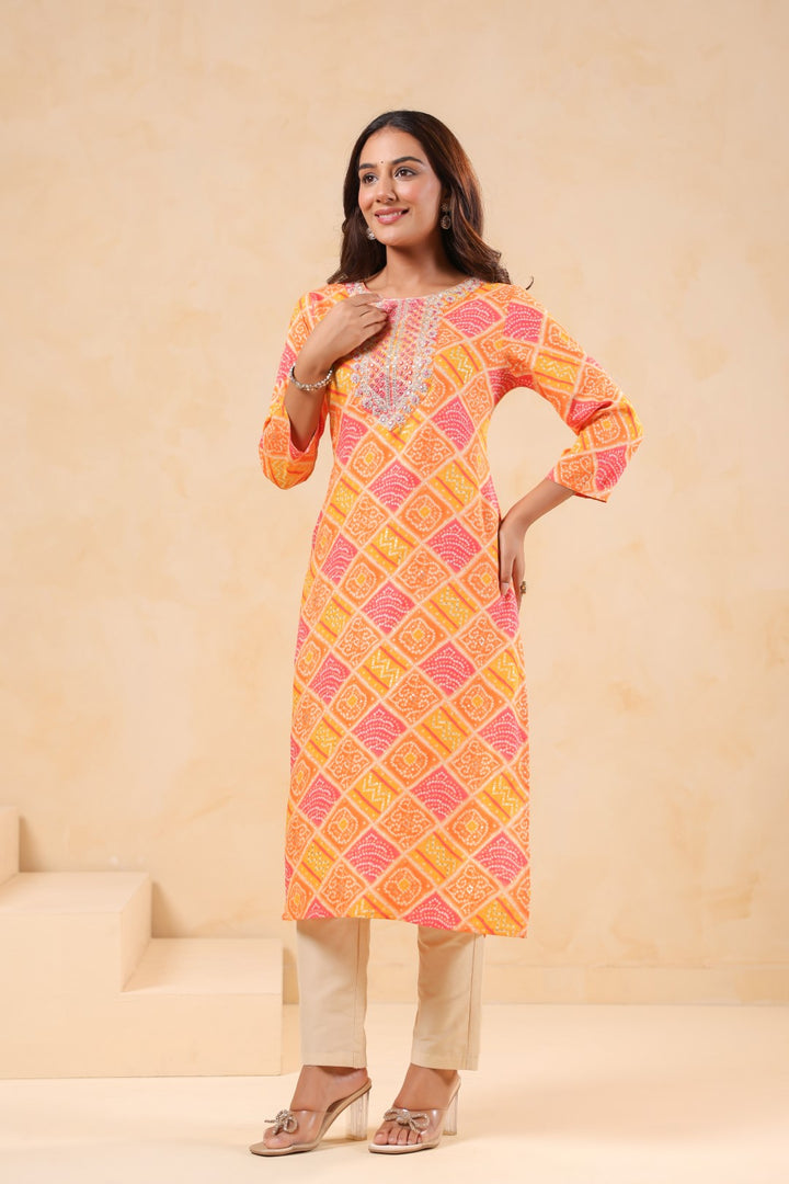 Varisha Mango Printed Work Kurti