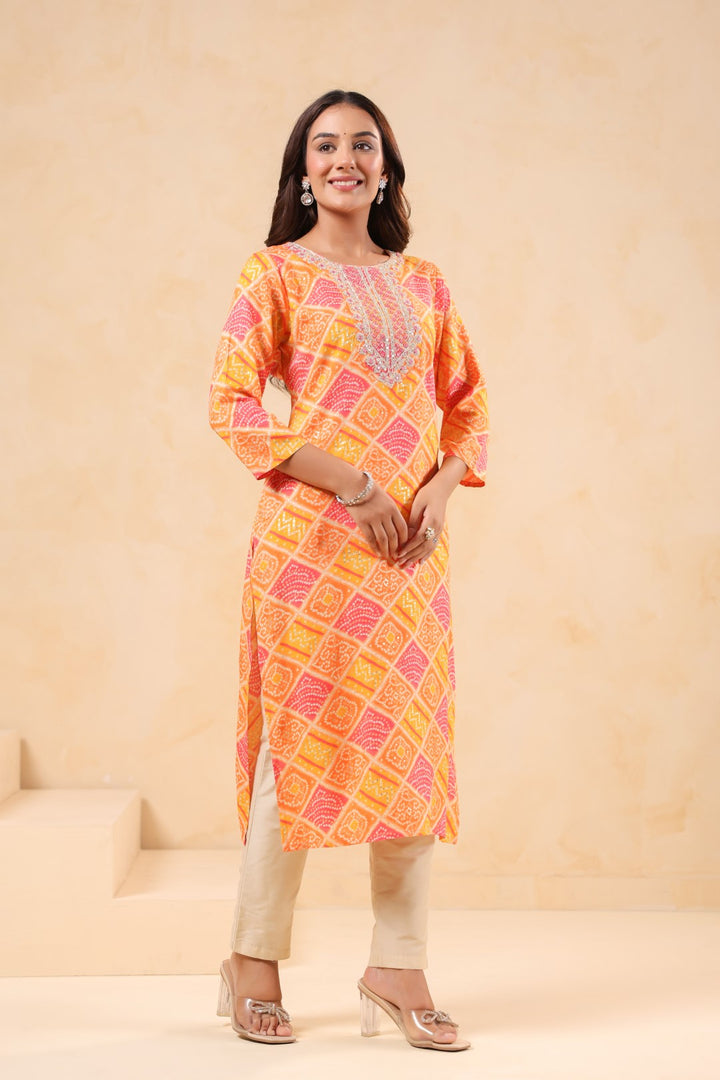 Varisha Mango Printed Work Kurti