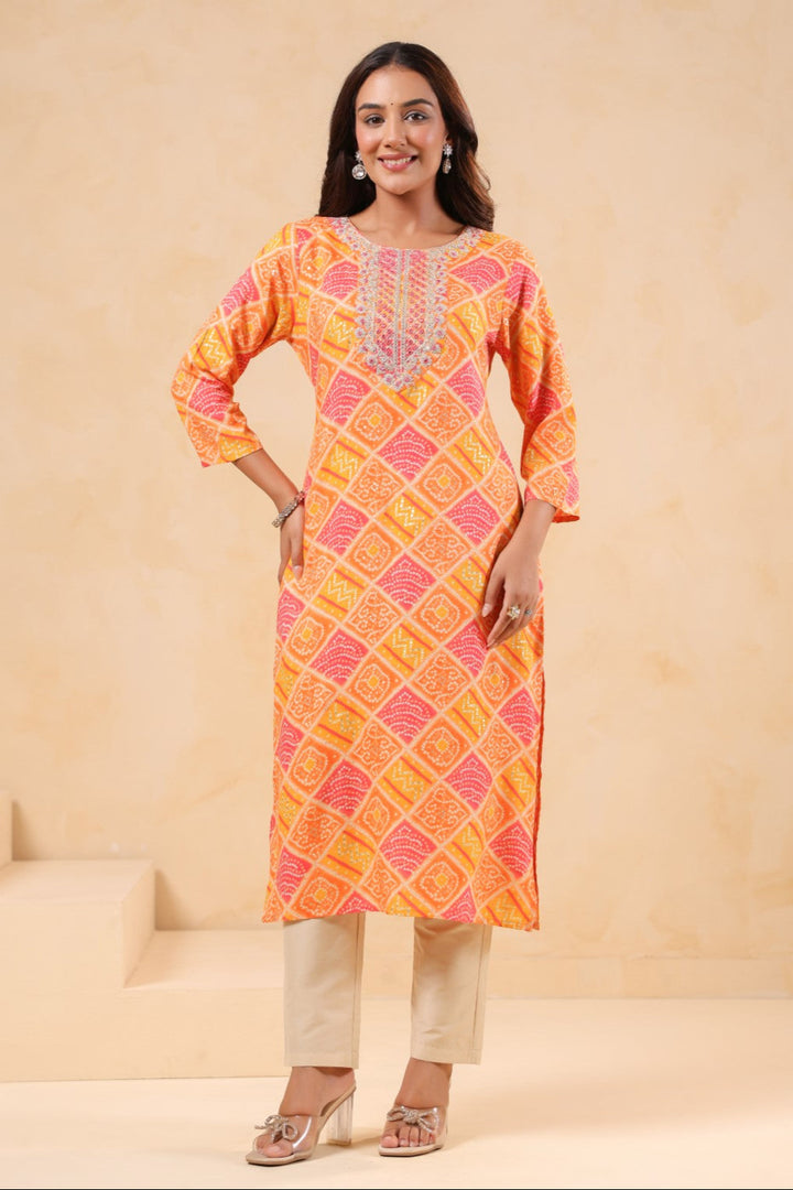 Varisha Mango Printed Work Kurti