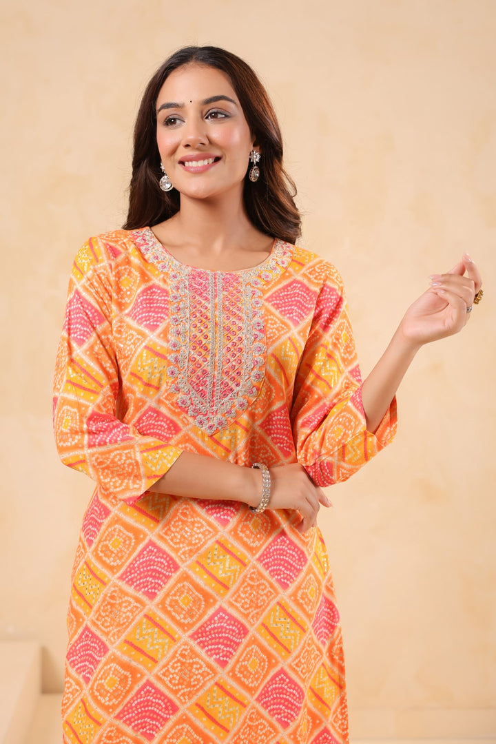 Varisha Mango Printed Work Kurti