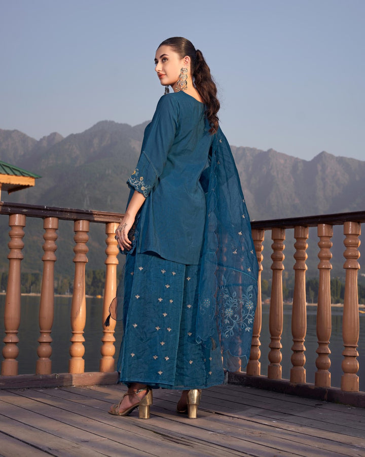 Nisha Casal Embroidered Suit Set