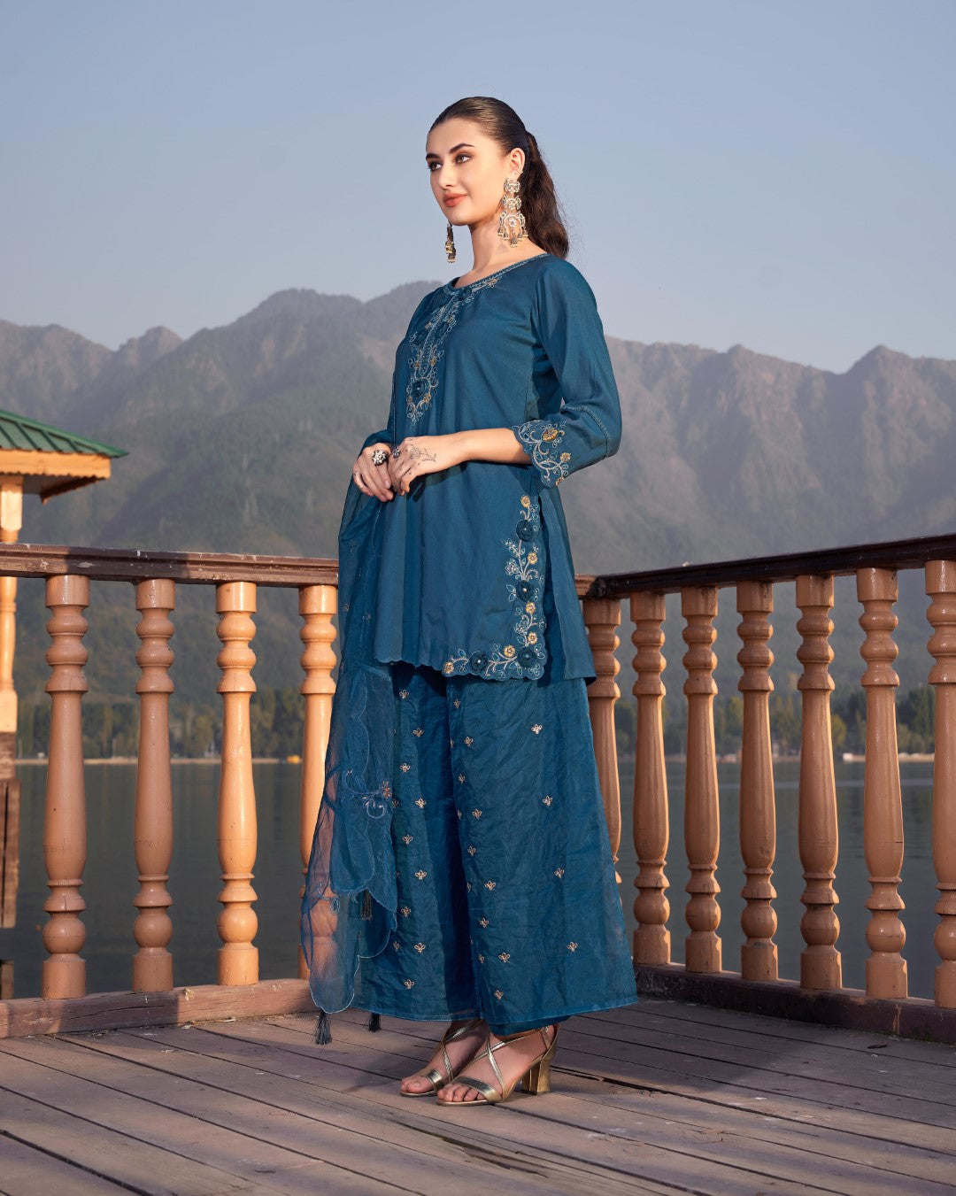 Nisha Casal Embroidered Suit Set