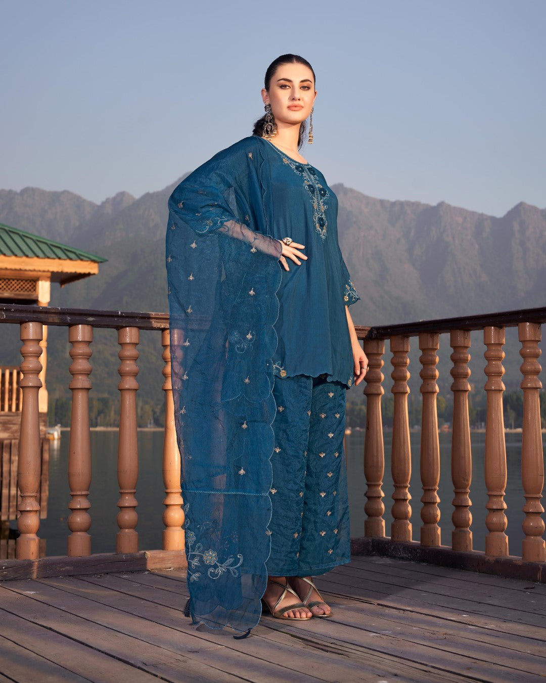 Nisha Casal Embroidered Suit Set