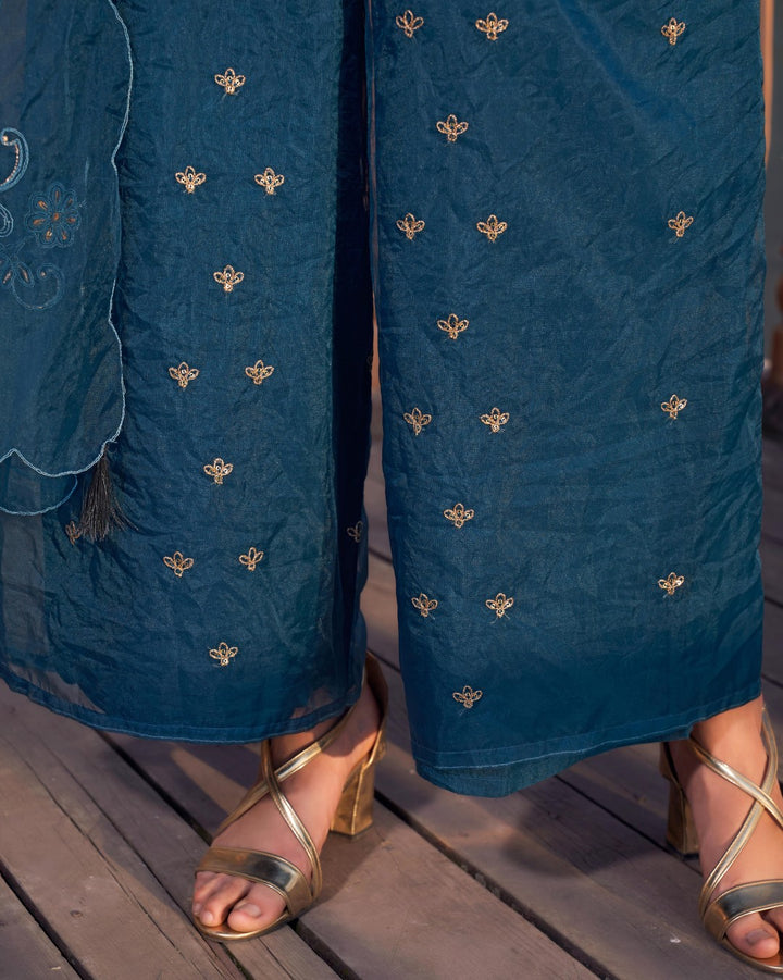 Nisha Casal Embroidered Suit Set