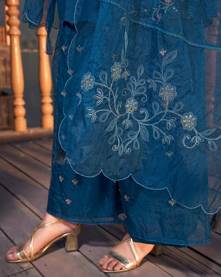 Nisha Casal Embroidered Suit Set