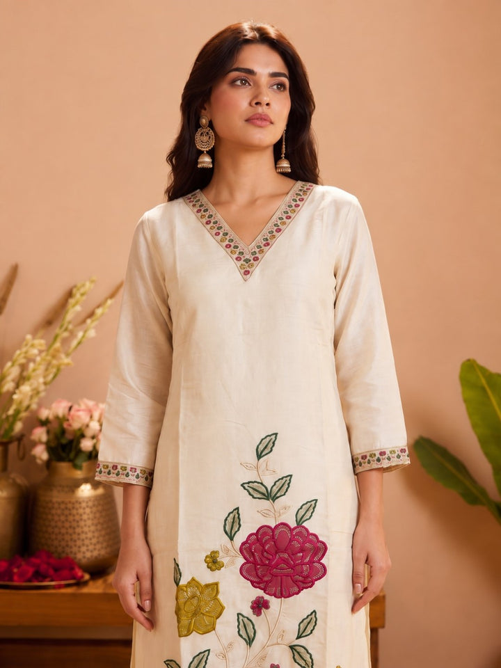 Arsh Dove Printed Work Suit Set