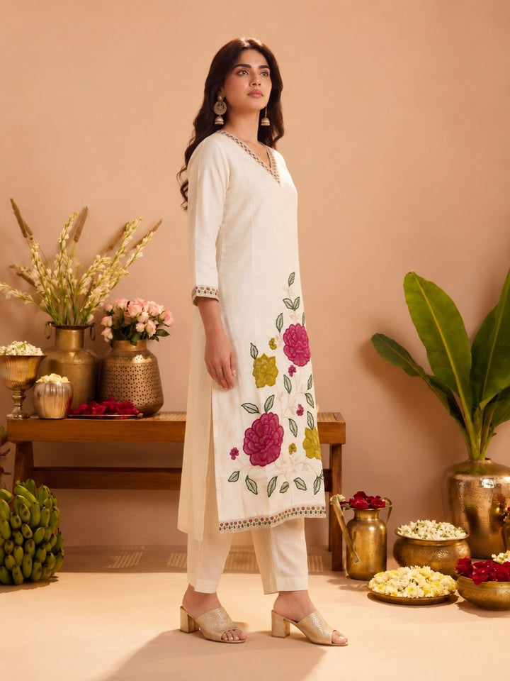 Arsh Dove Printed Work Suit Set