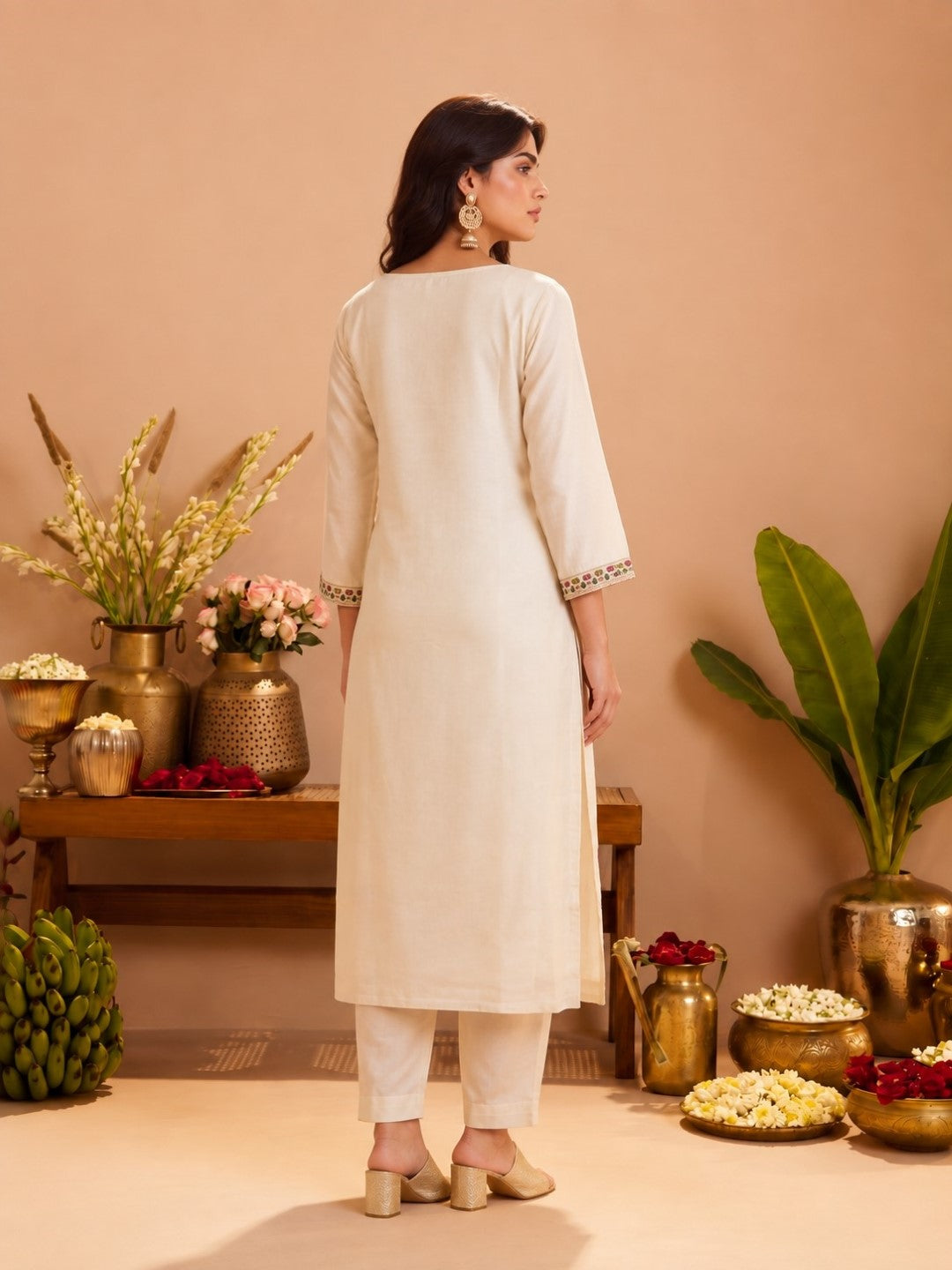 Arsh Dove Printed Work Suit Set