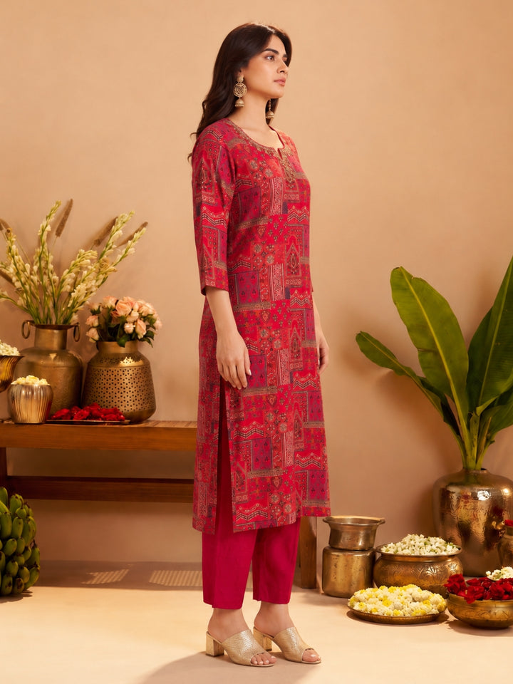 Sanjh Candy Printed Work Suit Set