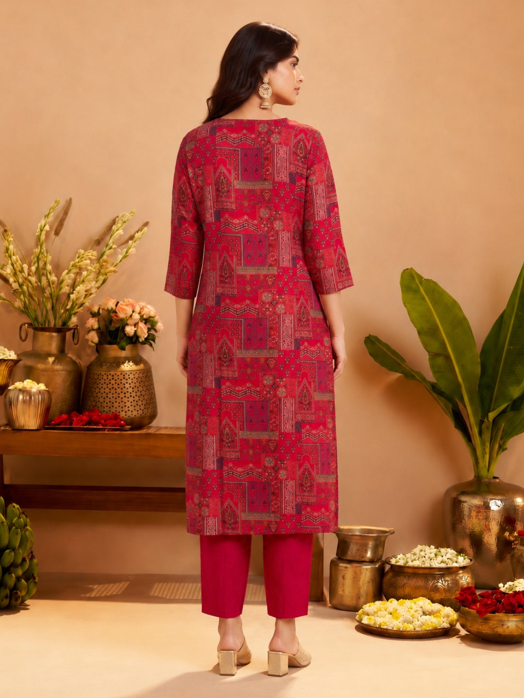 Sanjh Candy Printed Work Suit Set