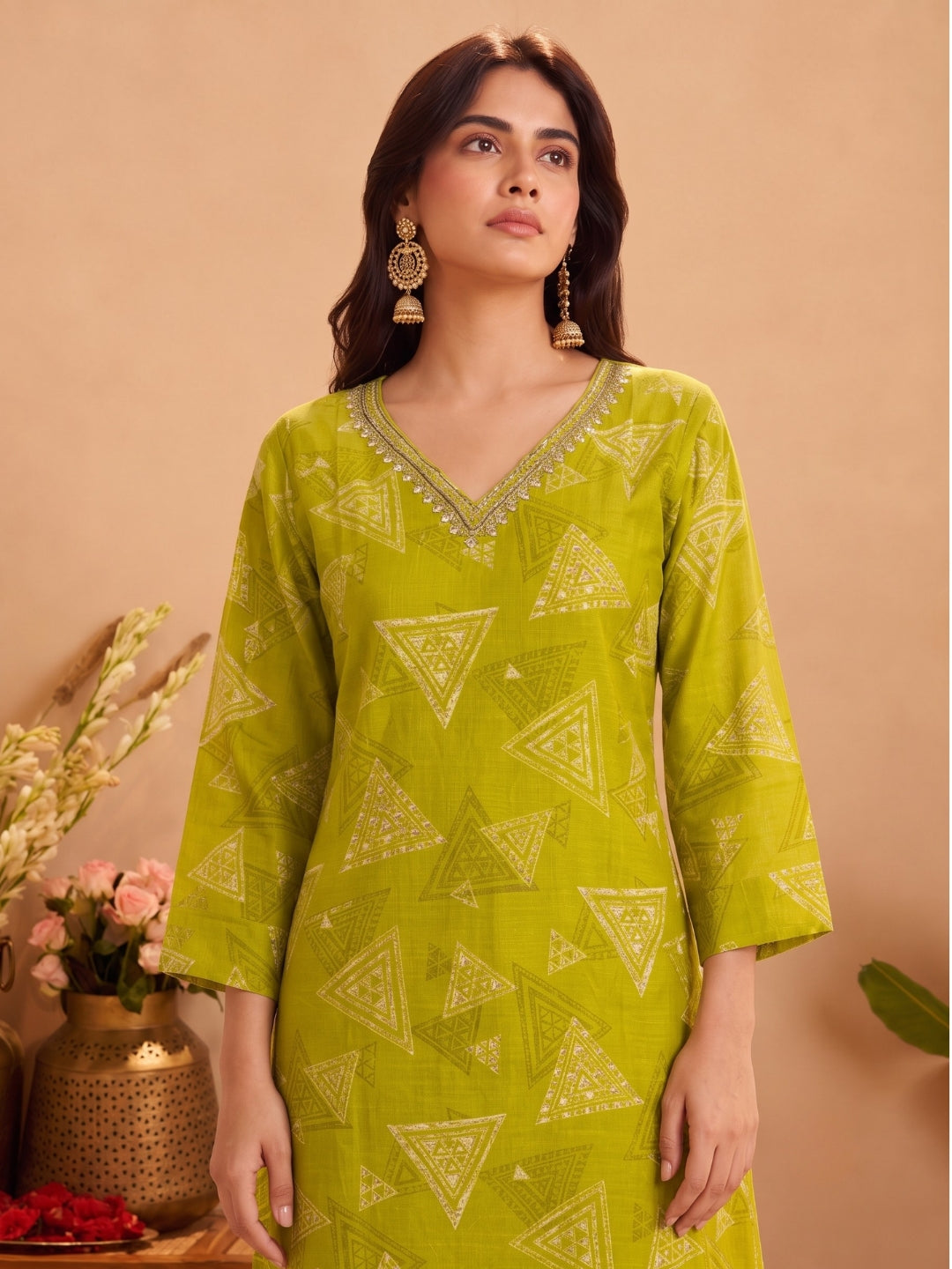 Sanjh Trilime Printed Works Suit Set