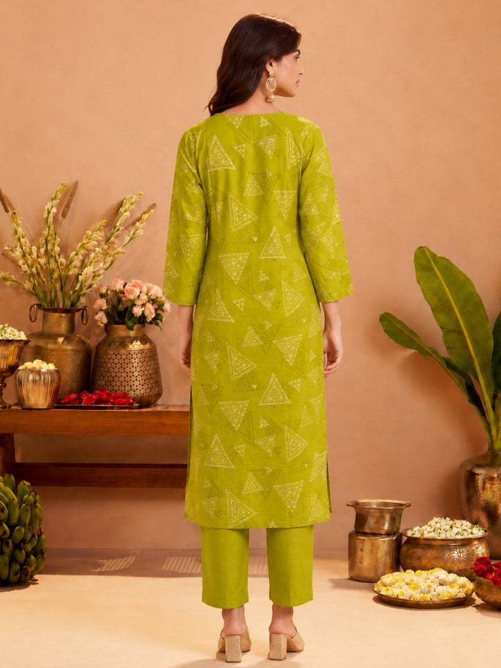 Sanjh Trilime Printed Works Suit Set