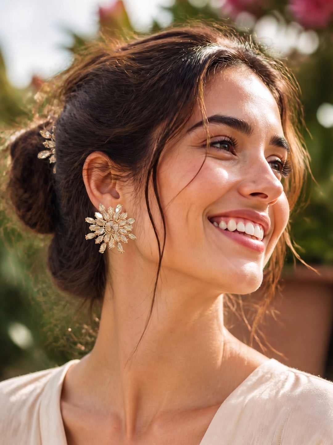 Monstera Crystal Earrings
