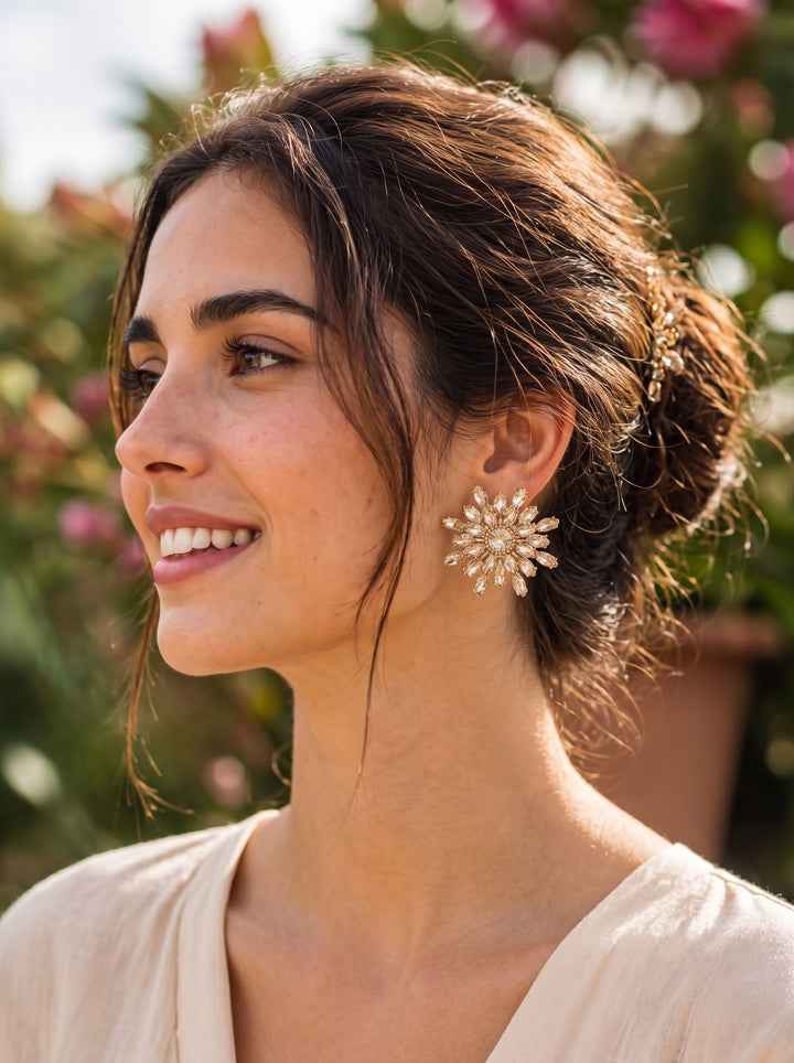 Monstera Crystal Earrings