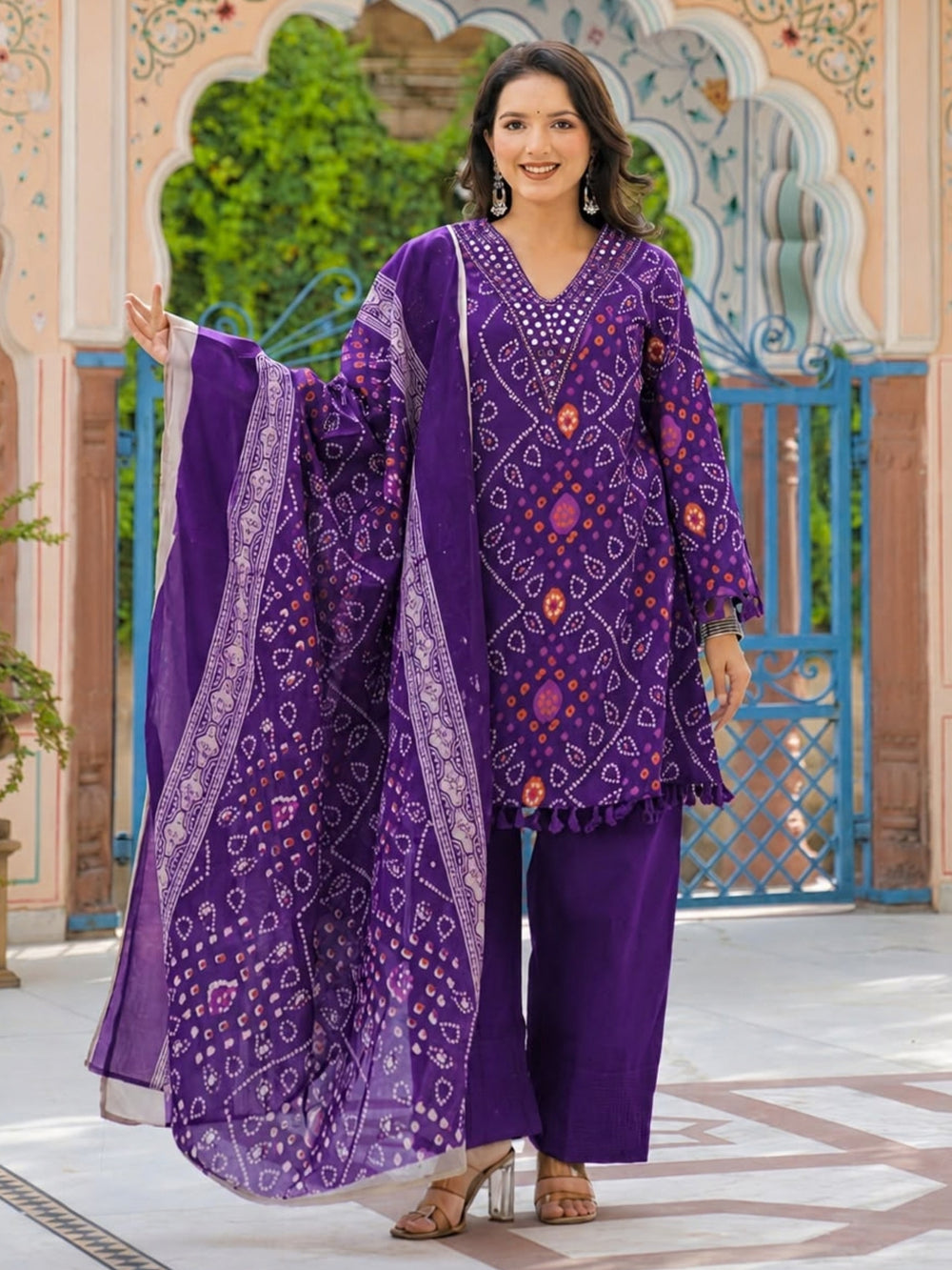 Surbhi Ameth Handwork Farshi Cotton Suit Set