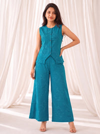 Surbhi Cyan stripes cotton co-ord set