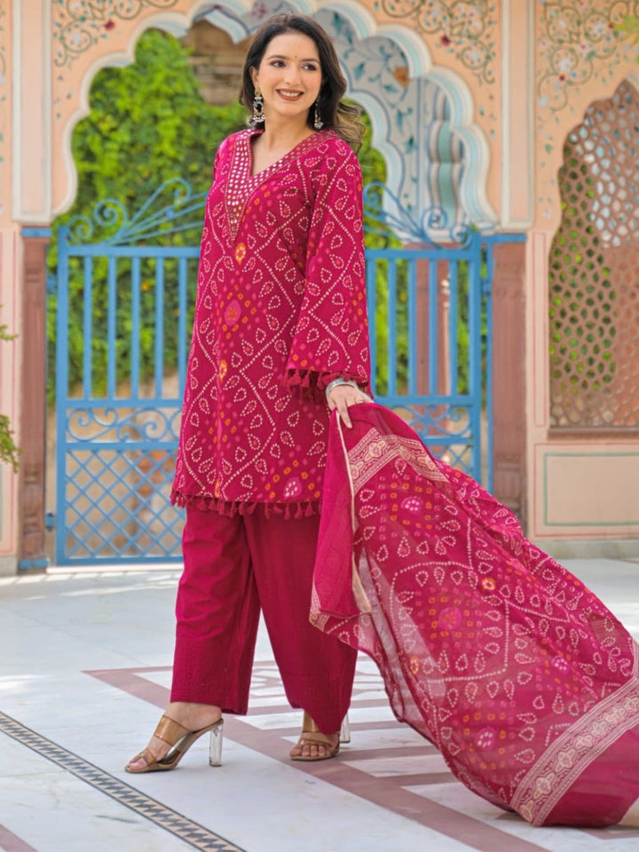Surbhi Flamingo Handwork Farshi Cotton Suit Set
