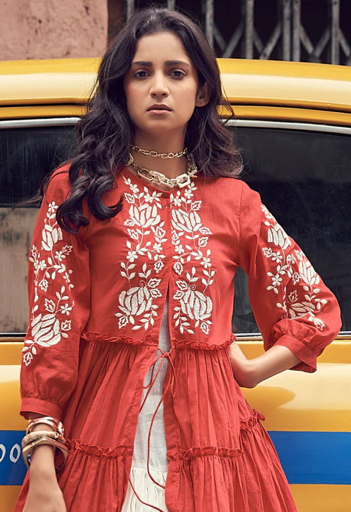 Sush Cherry Layered Embroidered Dress