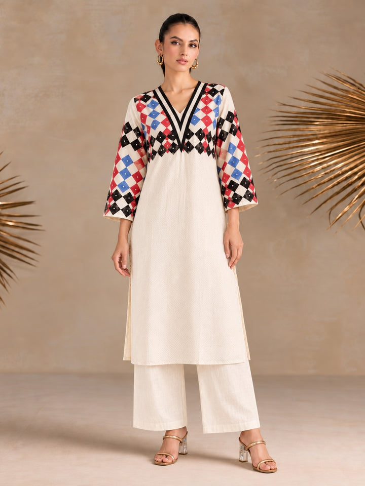 Swades porcelain cotton kurta pant set