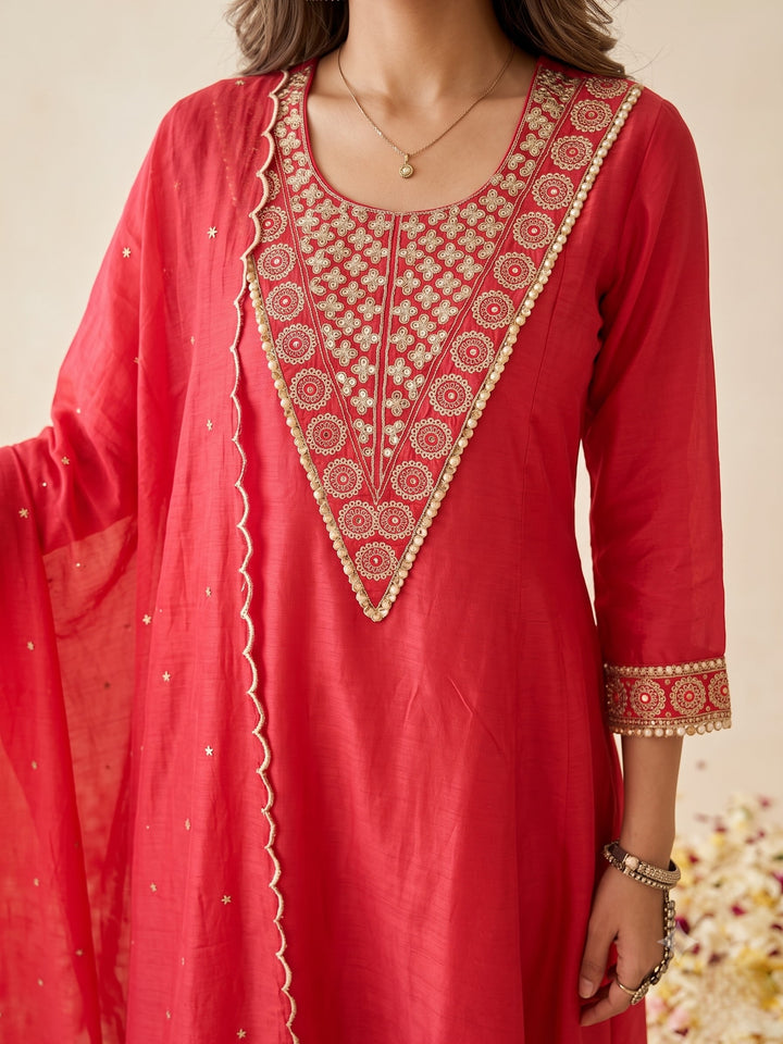 Swades sindoori work suit set