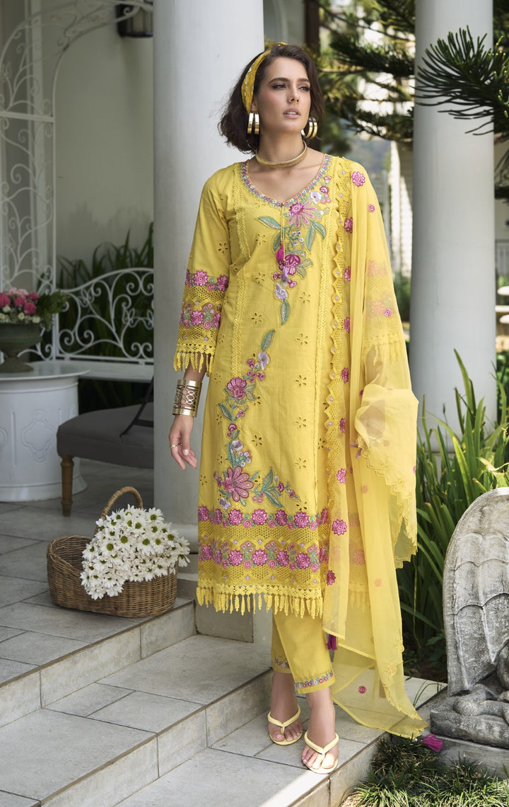Nayla Lime embroidery Premium Lawn Suit Set