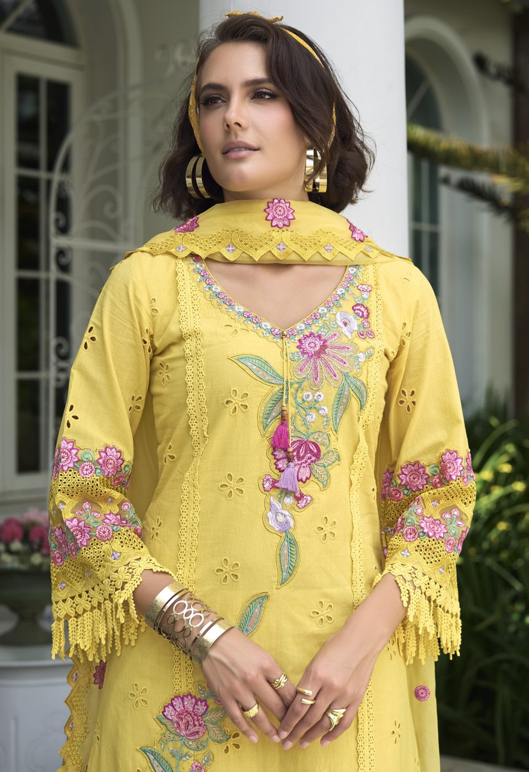 Nayla Lime embroidery Premium Lawn Suit Set