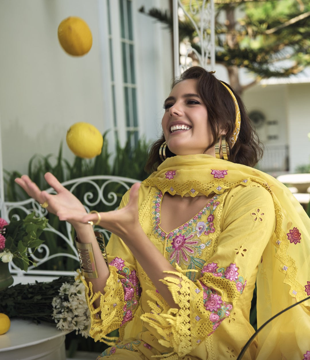 Nayla Lime embroidery Premium Lawn Suit Set