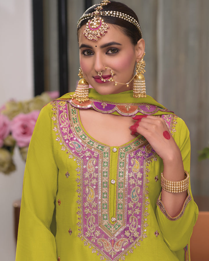 Uzma fern full heavy work Gharara Set