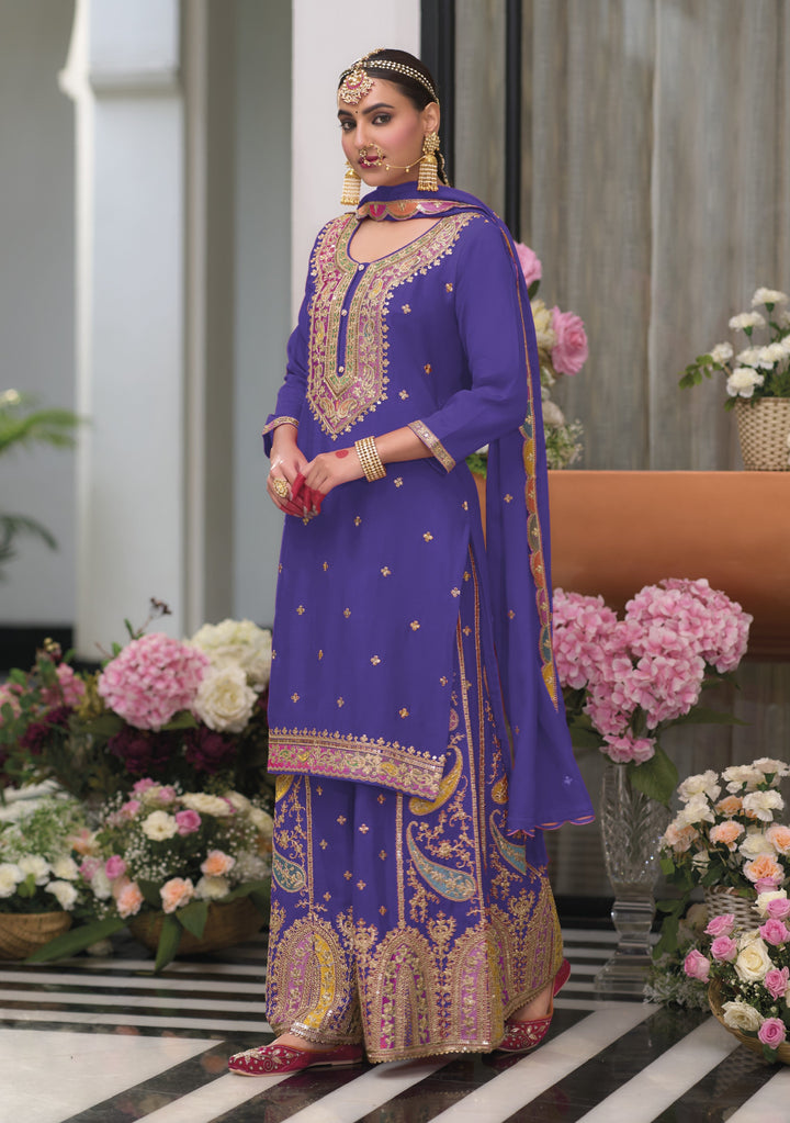 Uzma Orchid Full work heavy gharara set
