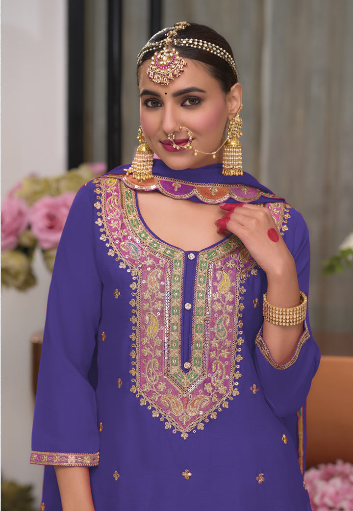 Uzma Orchid Full work heavy gharara set