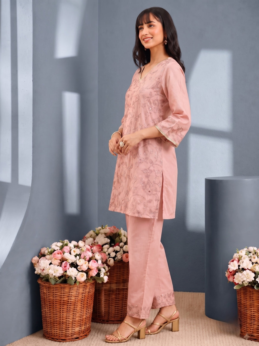 Tatva Blush Embroidery Farshi Co-Ord Set