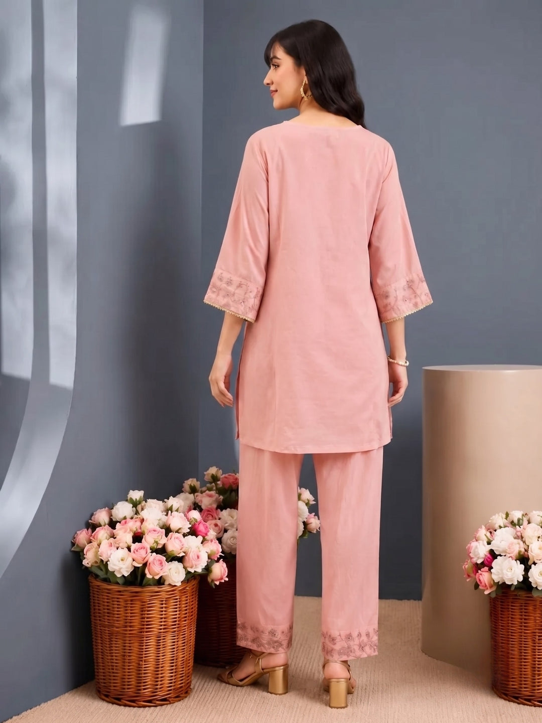 Tatva Blush Embroidery Farshi Co-Ord Set