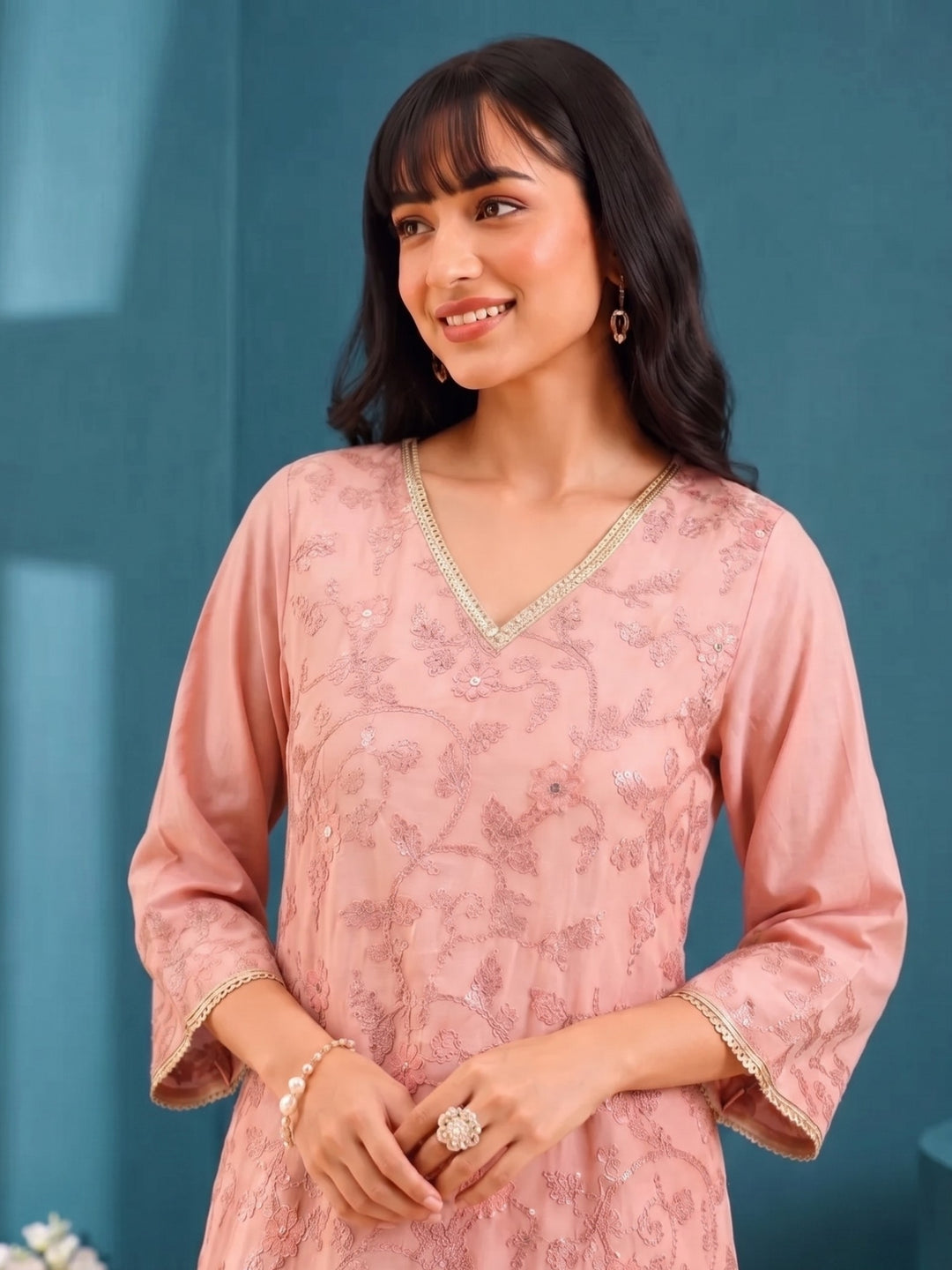 Tatva Blush Embroidery Farshi Co-Ord Set