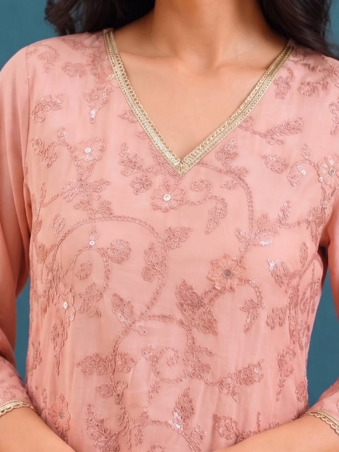 Tatva Blush Embroidery Farshi Co-Ord Set