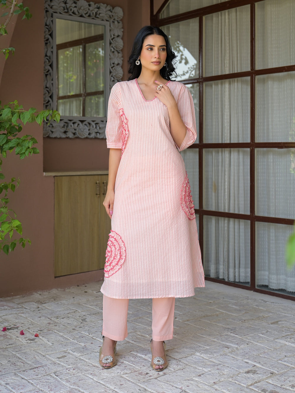 Tatva Candy Cotton Kurta Pant Set