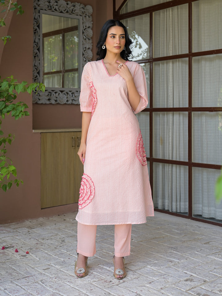Tatva Candy Cotton Kurta Pant Set