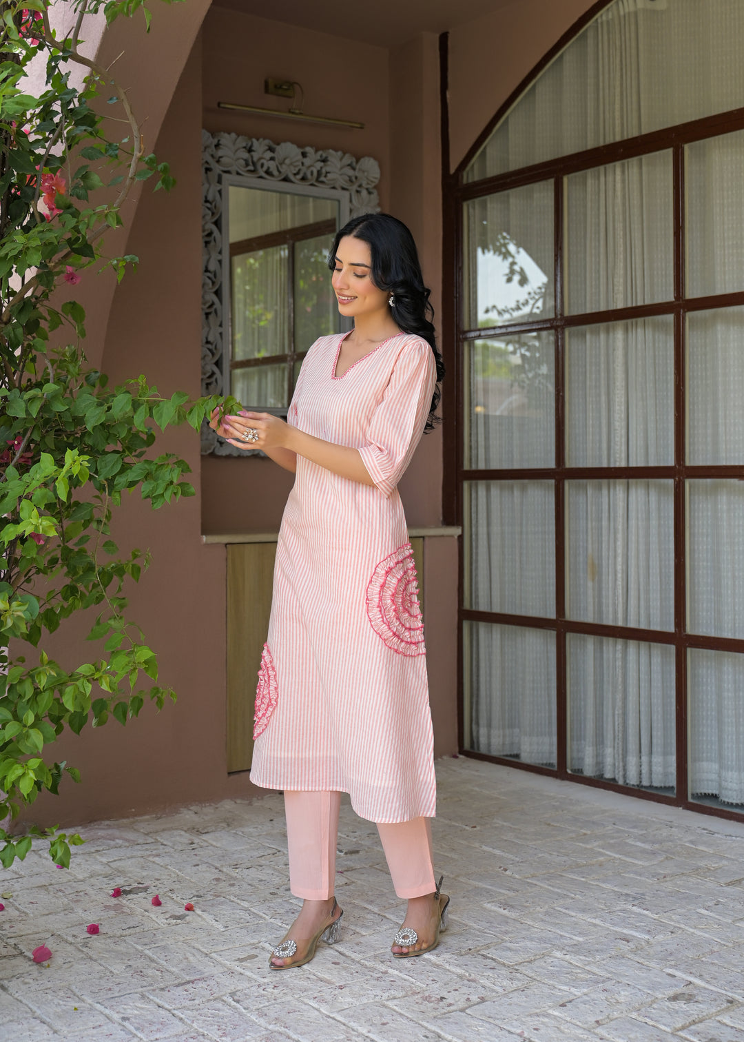 Tatva Candy Cotton Kurta Pant Set